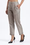Buy_ABRAHAM AND THAKORE_Multi Color Chanderi Neutral Maheshwar Trouser _Online_at_Aza_Fashions
