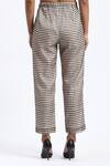 Shop_ABRAHAM AND THAKORE_Multi Color Chanderi Neutral Maheshwar Trouser _Online_at_Aza_Fashions