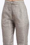 ABRAHAM AND THAKORE_Multi Color Chanderi Neutral Maheshwar Trouser _at_Aza_Fashions
