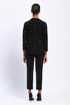 Shop_ABRAHAM AND THAKORE_Black Viscose Stones Open Neck Embellished Shrug _at_Aza_Fashions