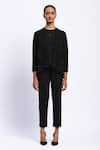 Buy_ABRAHAM AND THAKORE_Black Viscose Stones Open Neck Embellished Shrug _Online_at_Aza_Fashions
