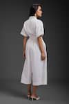 Shop_Deepika Arora_White Cotton Collared Designer Jumpsuit _at_Aza_Fashions