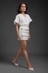 Deepika Arora_White Ponte Roma Sequins Designer Skirt _Online_at_Aza_Fashions