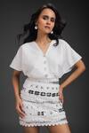 Shop_Deepika Arora_White Ponte Roma Sequins Designer Skirt _Online_at_Aza_Fashions