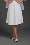 Buy_Deepika Arora_White Velvet Vegan Leather Midi Skirt _Online_at_Aza_Fashions