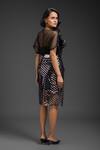 Shop_Deepika Arora_Black Velour, Velvet V-neck Vegan Leather Skirt Set _at_Aza_Fashions