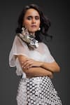 Deepika Arora_White Velvet, Leather Cut Work V-, Sweetheart Vegan Skirt Set _at_Aza_Fashions