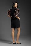 Shop_Deepika Arora_Black Polyester Collared Designer Playsuit With Belt _at_Aza_Fashions