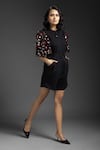 Deepika Arora_Black Polyester Collared Designer Playsuit With Belt _Online_at_Aza_Fashions
