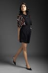 Shop_Deepika Arora_Black Polyester Collared Designer Playsuit With Belt _Online_at_Aza_Fashions