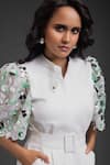 Deepika Arora_White Collared Designer Playsuit With Belt _Online_at_Aza_Fashions