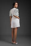 Shop_Deepika Arora_White Collared Designer Playsuit With Belt _at_Aza_Fashions