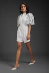 Deepika Arora_White Collared Designer Playsuit With Belt _at_Aza_Fashions