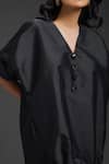 Deepika Arora_Black Taffeta V-neck Designer Dress _at_Aza_Fashions