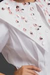 Deepika Arora_White Cotton Beads, Sequins Collared Designer Short Dress _at_Aza_Fashions