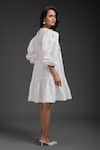 Shop_Deepika Arora_White Cotton Sequins Round Neck Designer Dress _at_Aza_Fashions