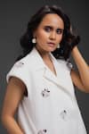 Shop_Deepika Arora_White Crepe Sequins Collared Rozella Designer Dress 