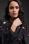 Deepika Arora_Black Cotton Round Neck Designer Dress _Online_at_Aza_Fashions