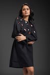 Buy_Deepika Arora_Black Cotton Round Neck Designer Dress _Online_at_Aza_Fashions