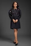Buy_Deepika Arora_Black Cotton Round Neck Designer Dress _at_Aza_Fashions