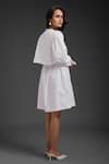Shop_Deepika Arora_White Cotton Round Neck Embroidered Dress _at_Aza_Fashions