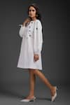 Buy_Deepika Arora_White Cotton Round Neck Embroidered Dress _Online_at_Aza_Fashions