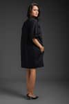 Shop_Deepika Arora_Black Cotton Collared Designer Short Dress _at_Aza_Fashions