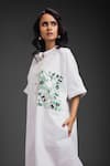 Shop_Deepika Arora_White Cotton Collared Designer Short Dress _Online_at_Aza_Fashions