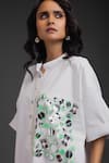 Deepika Arora_White Cotton Collared Designer Short Dress _at_Aza_Fashions