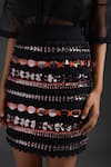 Deepika Arora_Black Polyester Studs Embellished Short Skirt _Online_at_Aza_Fashions