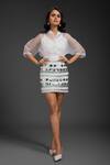 Buy_Deepika Arora_White Ponte Roma Embellished Skirt _at_Aza_Fashions