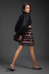 Deepika Arora_Black Crepe Sequins Designer Rozella Skirt _Online_at_Aza_Fashions