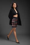 Shop_Deepika Arora_Black Crepe Sequins Designer Rozella Skirt _Online_at_Aza_Fashions