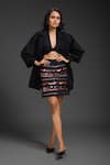Buy_Deepika Arora_Black Crepe Sequins Designer Rozella Skirt _at_Aza_Fashions