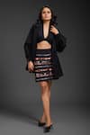 Deepika Arora_Black Crepe Sequins Designer Rozella Skirt _at_Aza_Fashions