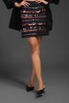 Buy_Deepika Arora_Black Crepe Sequins Designer Rozella Skirt 