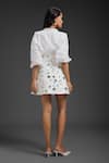 Shop_Deepika Arora_White Faux Leather Collared Vegan Shirt And Skirt Set _at_Aza_Fashions