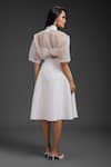 Shop_Deepika Arora_White Velvet, Faux Leather Beads, Sequins Collared Vegan Skirt Set _at_Aza_Fashions
