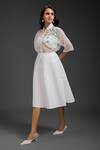 Shop_Deepika Arora_White Velvet, Faux Leather Beads, Sequins Collared Vegan Skirt Set _Online_at_Aza_Fashions