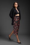 Deepika Arora_Black Ramie, Crepe Sequins Designer Blazer And Skirt Set _Online_at_Aza_Fashions