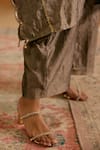 Shop_Nero India_Black Tissue V-neck Crush Kurta Pant Set _Online_at_Aza_Fashions