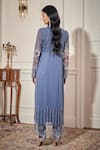 Shop_Rimple Agrawal_Blue Net Sequins, Embroidery Keyhole Neck Kurta Set With Cape _at_Aza_Fashions