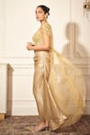 Rimple Agrawal_Gold Crepe, Organza Beads, Sequins Sweetheart Foil Corset And Draped Skirt Set _Online_at_Aza_Fashions
