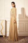 Shop_Rimple Agrawal_Gold Georgette Embroidery, Beads Round Neck Designer Pant Set _at_Aza_Fashions