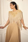 Buy_Rimple Agrawal_Gold Georgette Embroidery, Beads Round Neck Designer Pant Set _Online_at_Aza_Fashions