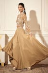 Buy_Rimple Agrawal_Gold Georgette, Net Sequins, Beads, Embroidery Round Neck Designer Palazzo Set _Online_at_Aza_Fashions