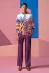 Buy_Nautanky_Purple Satin Sunlight In The Desert Bomber Jacket Set _at_Aza_Fashions