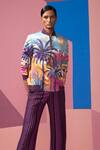Shop_Nautanky_Purple Satin Sunlight In The Desert Bomber Jacket Set _Online_at_Aza_Fashions