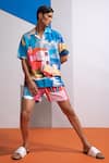 Nautanky_Multi Color Cotton, Linen Beach House Shirt And Shorts Set _Online_at_Aza_Fashions