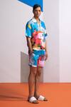 Buy_Nautanky_Multi Color Cotton, Linen Beach House Shirt And Shorts Set _Online_at_Aza_Fashions